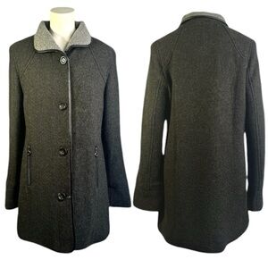 NICCOLINI BLACK WOOL TRENCH COAR WOMAN SIZE 8